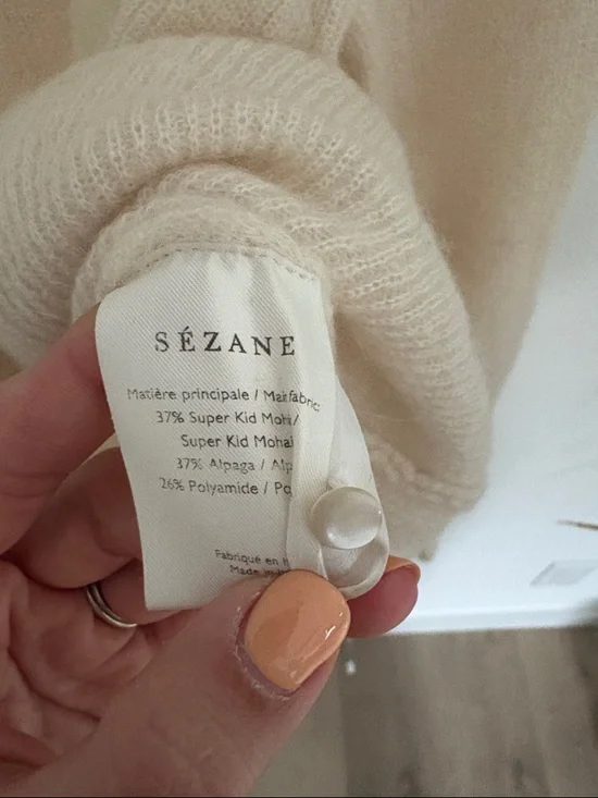 Sezane gaspard gilet in ecru - Picture 4 of 8